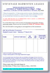 SBL Mixed Tournament Entry Form 2010
